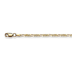 Figarohalskette 18 Karat Gold  -750 in Gelbgold 40 cm - 55 cm x 2.3 mm