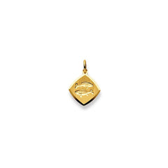 Fisch Sternzeichen Anhänger 18 Karat Gelbgold 750, 13x 13mm