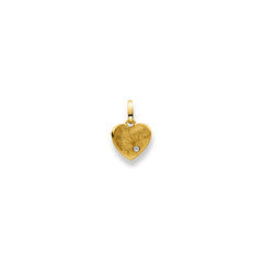 Pendentif coeur en or jaune 18 carats 750 avec diamant - 10x10 mm