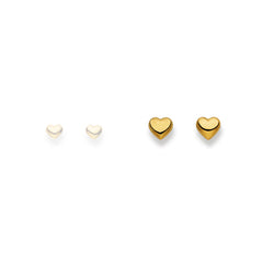 Herz Ohrstecker in 750/18 Karat Gelbgold