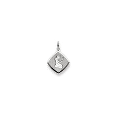 Jungfrau Sternzeichen Anhänger 18 Karat Weissgold 750, 13x 13mm