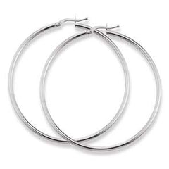 Boucles d'oreilles créoles en or blanc 18 carats 750 - 54 x 2 mm