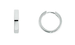Boucles d'oreilles créoles en or blanc 18 carats 750 - 16 mm