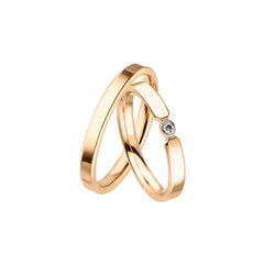 Gold Trauringe in Weissgold, Gelbgold und Roségold mit Brillant