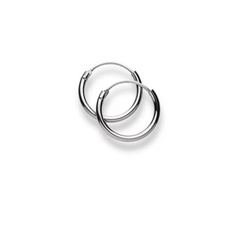 Boucles d'oreilles créoles en or blanc 18 carats 750 - 13 mm