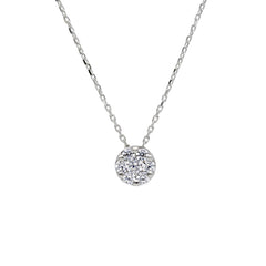 18 Karat Gold - 750 Weissgold Halskette mit Zirkonia Steinen - 143334