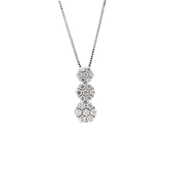 18 Karat Gold - 750 Weissgold Halskette mit Zirkonia Steinen - 143485