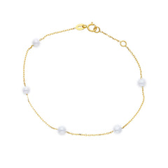 18 Karat Gold Süsswasserperlen Armband