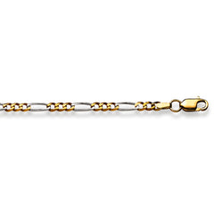 Figarohalskette 18 Karat Gold  -750 in Bicolor 40 cm - 55 cm x 2.9 mm