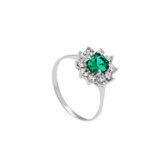 18 Karat Gold - 750 Zirkonia Ring mit grünen Stein - 158115