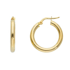 Boucles d'oreilles créoles en or 18 carats - 3 x 15 mm