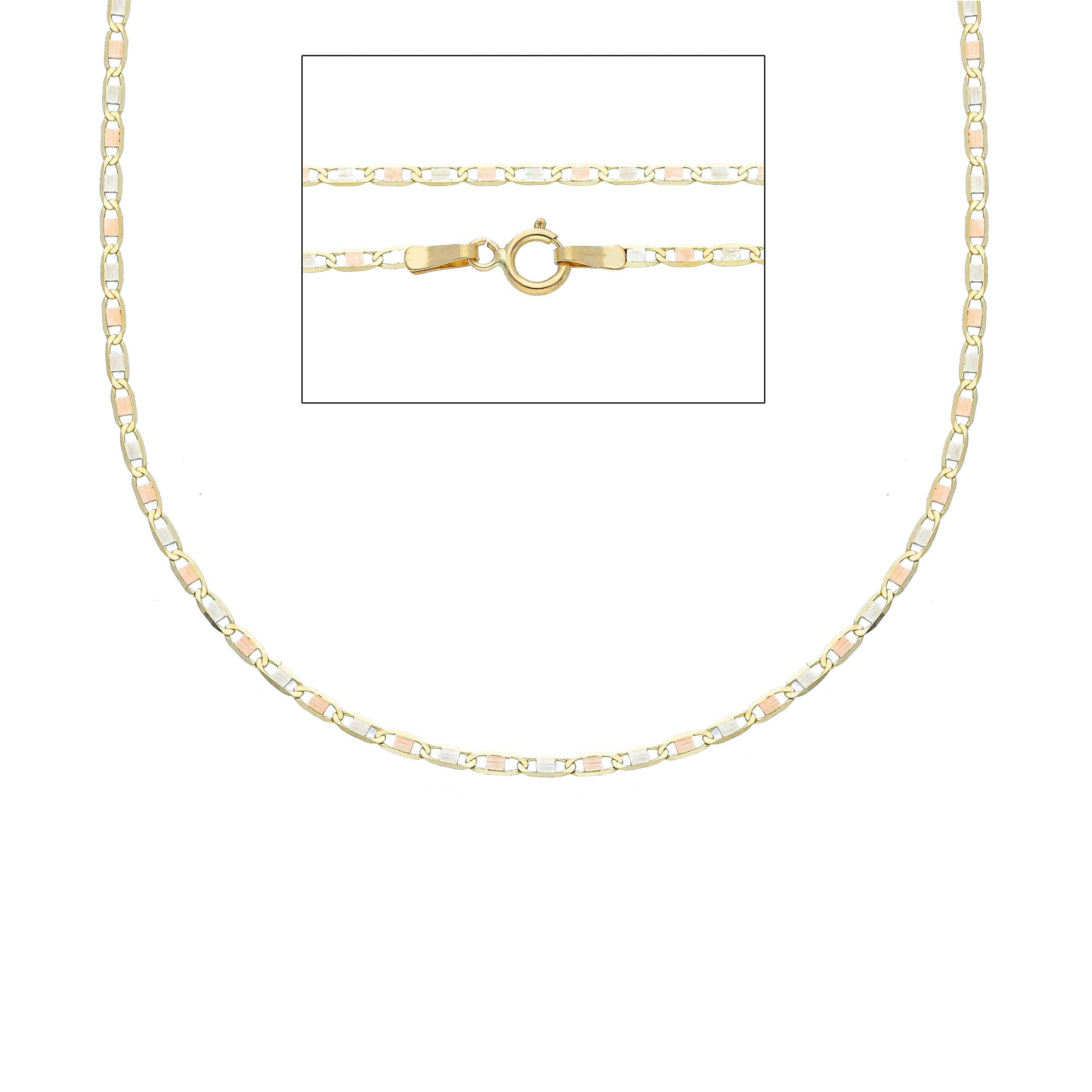 Halskette 18 Karat Gold in Tricolor für Damen & Herren - MBA030TC
