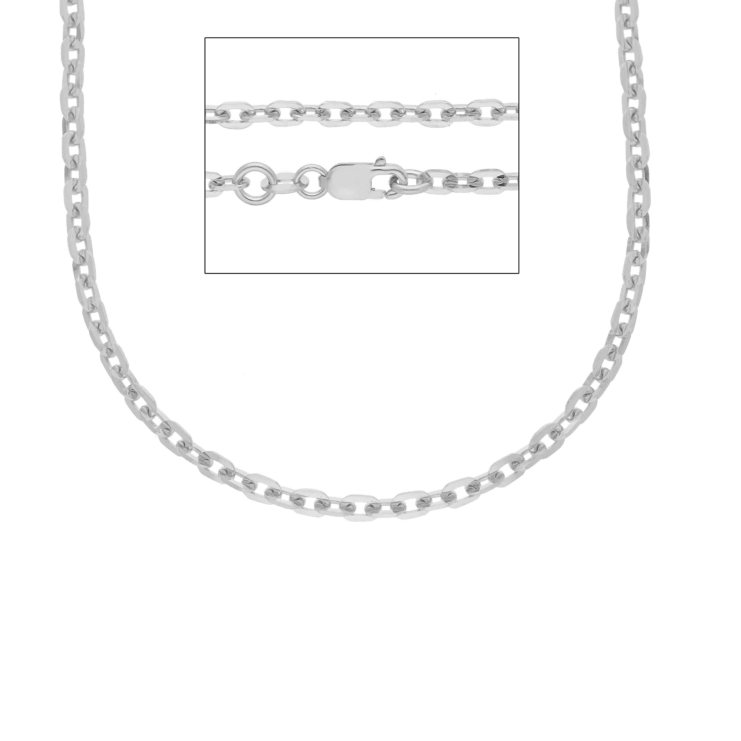 Herren Halskette 18 Karat Gold in Weissgold - MFL080BB
