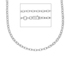 Herren Halskette 18 Karat Gold in Weissgold - MFL080BB