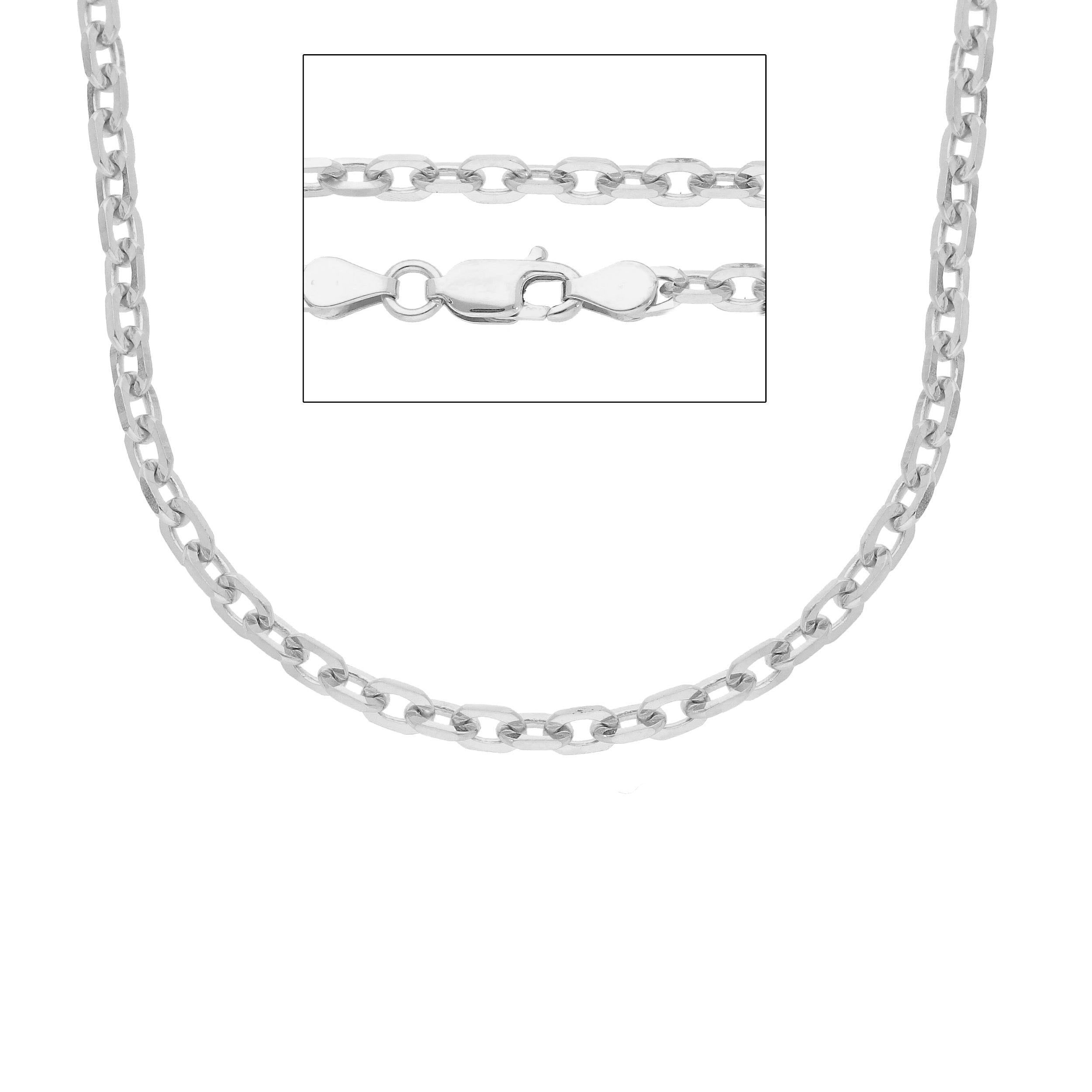 Herren Halskette 18 Karat Gold in Weissgold - MFL100BB