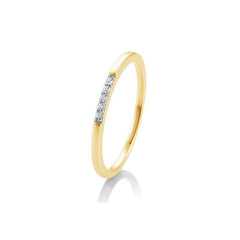Breuning 18 Karat Gold Memoire Ring mit 5 Diamanten 0.038 ct. - 41/88018