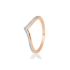 Bague d'éternité Breuning en or 18 carats en forme de V avec diamants 0,125 ct. - 41/06016