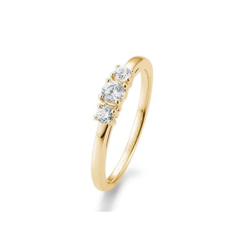 18 Karat Gold Verlobungsring 3 Brillanten mit Diamanten - 41/05667