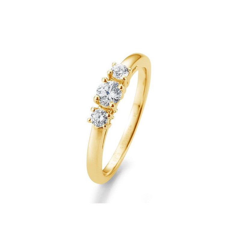 18 Karat Gold Verlobungsring 3 Brillanten mit Diamanten - 41/05667