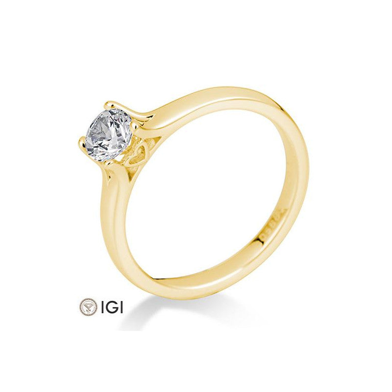18 Karat Gold Verlobungsring 4er Krappe mit Diamanten - 41/05883