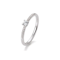 Breuning 18 Karat Gold Verlobungsring 4er Krappe mit Diamanten - 41/85950