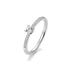 Breuning 18 Karat Gold Verlobungsring 4er Krappe mit Diamanten - 41/85950