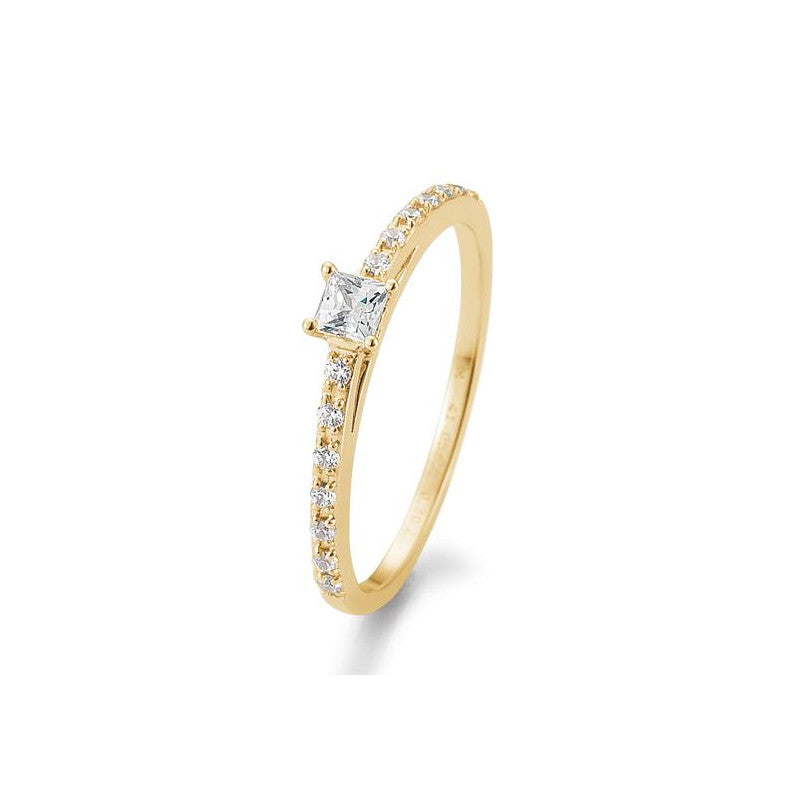 18 Karat Gold Verlobungsring Princess Cut mit Diamanten - 41/05670