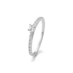 18 Karat Gold Verlobungsring Princess Cut mit Diamanten - 41/05670