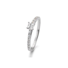 18 Karat Gold Verlobungsring Princess Cut mit Diamanten - 41/05670