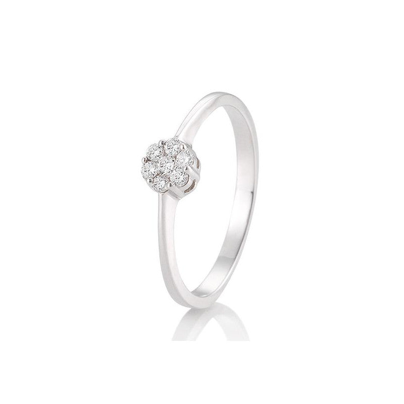 18 Karat Gold Verlobungsring Verlobungsring Flower mit Diamanten - 41/88019