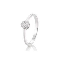 18 Karat Gold Verlobungsring Verlobungsring Flower mit Diamanten - 41/88019