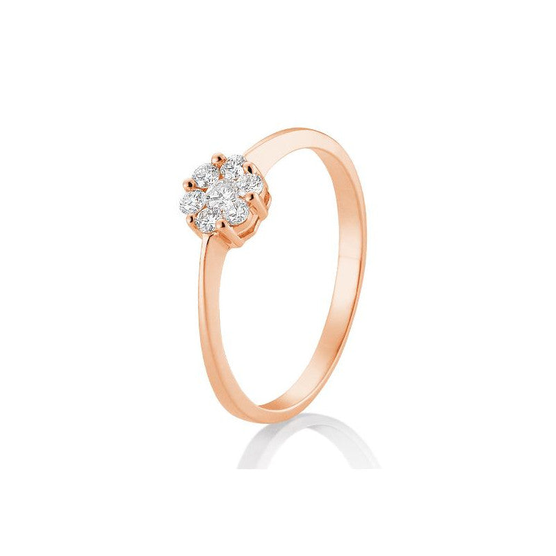 18 Karat Gold Verlobungsring Verlobungsring Flower mit Diamanten - 41/88019