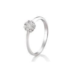 18 Karat Gold Verlobungsring Verlobungsring Flower mit Diamanten - 41/88019