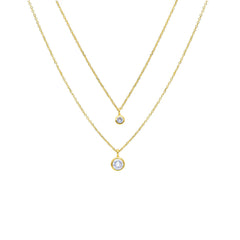 18 Karat Goldcollier-Halskette mit Zirkonia