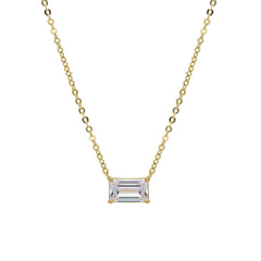 18 Karat Goldcollier-Halskette mit Zirkonia