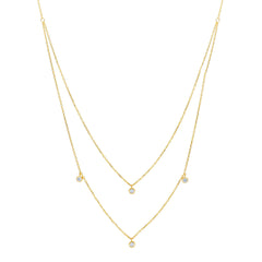 18 Karat Goldcollier-Halskette mit Zirkonia 