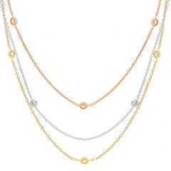 18 Karat Goldcollier-Halskette Tricolor