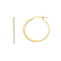 Boucles d'oreilles en or 18 carats avec zircone