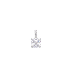 Pendentif en or blanc 18 carats avec zircone