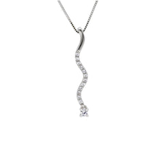 18 Karat Weissgold Collier-Halskette mit Zirkonia