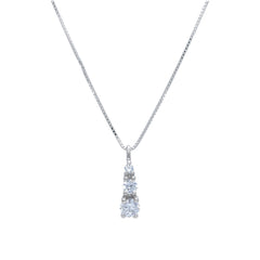 Collier en or blanc 18 carats avec zircone