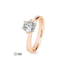 Bague solitaire Breuning en or blanc 18 carats avec 6 griffes - 41859640