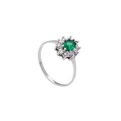 18 Karat Gold - 750 Zirkonia Ring mit grünen Stein - 180032