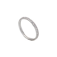 Bague mémoire en or 18 carats - 750 avec zircone