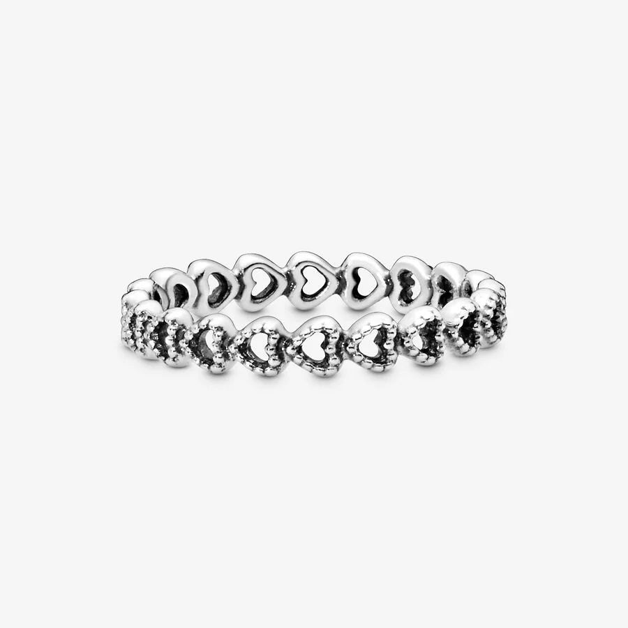 Pandora Damenring - Gereihte Herzen Ring - 190980
