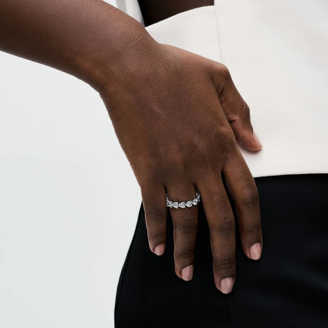Pandora Herzreihe Ewigkeits-Ring - Sterling-Silber, Cubic Zirkonia