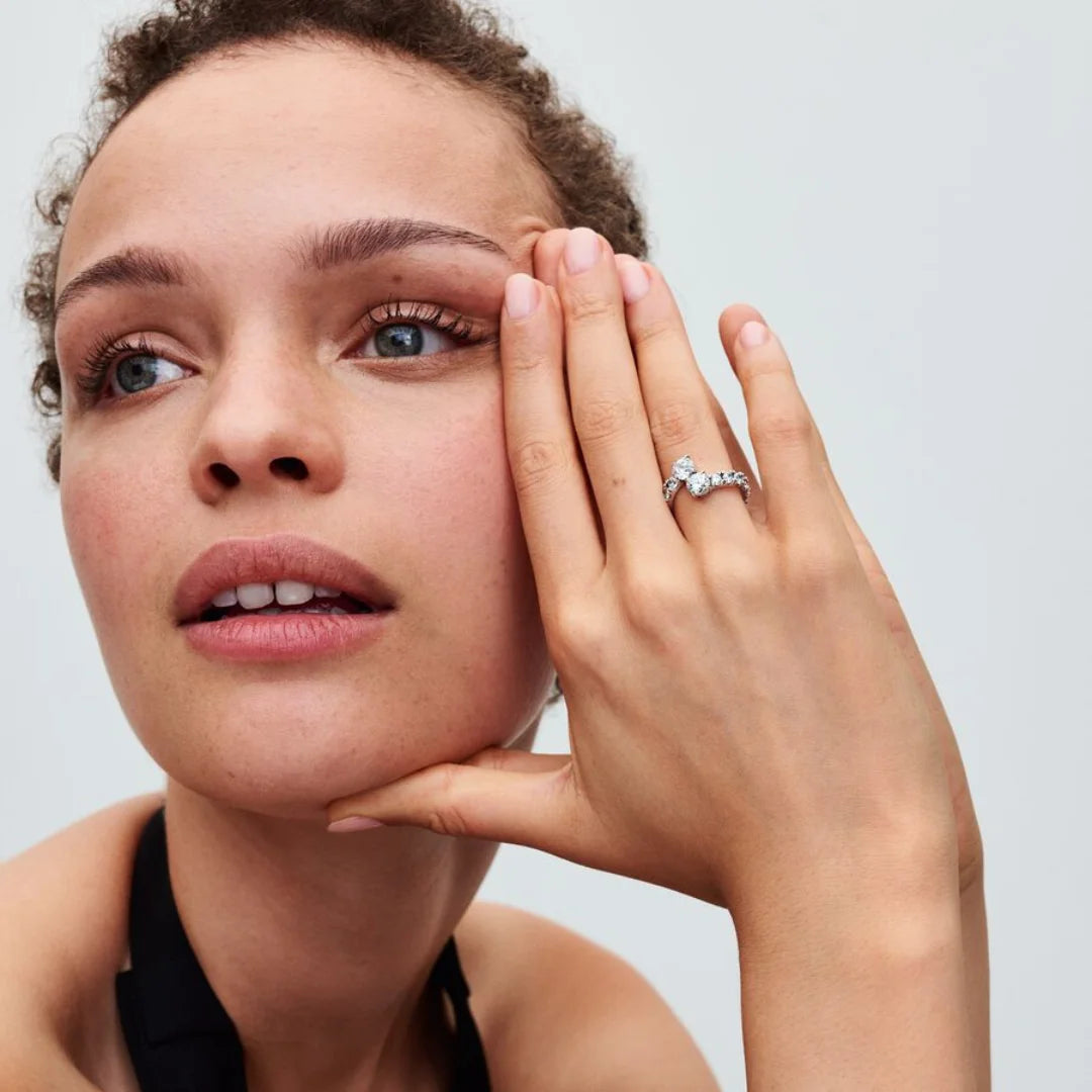Pandora Band-Ring für Damen - Glitzernder Überlappender, Sterling-Silber