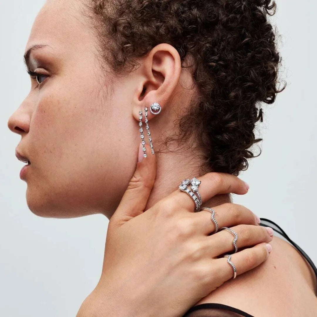 Pandora Band-Ring für Damen - Glitzernder Überlappender, Sterling-Silber