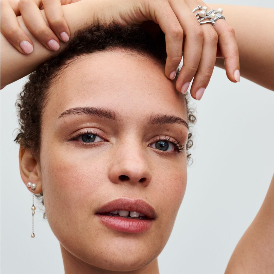 Pandora Ring für Damen - Behandelte Süsswasserzuchtperle & Pavé, Sterling-Silber