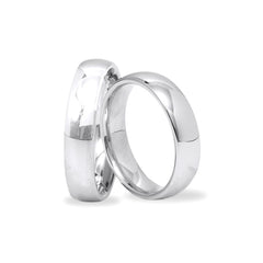 Silber 925 rhodinierte Partnerringe – Freundschaftsringe Set für Paare – Damen- & Herrenring | S-252/5